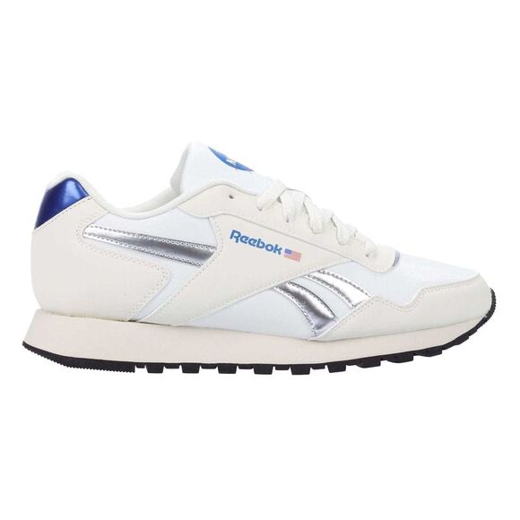 Reebok Unisex Adult Glide Suede Sneakers / White/Silver